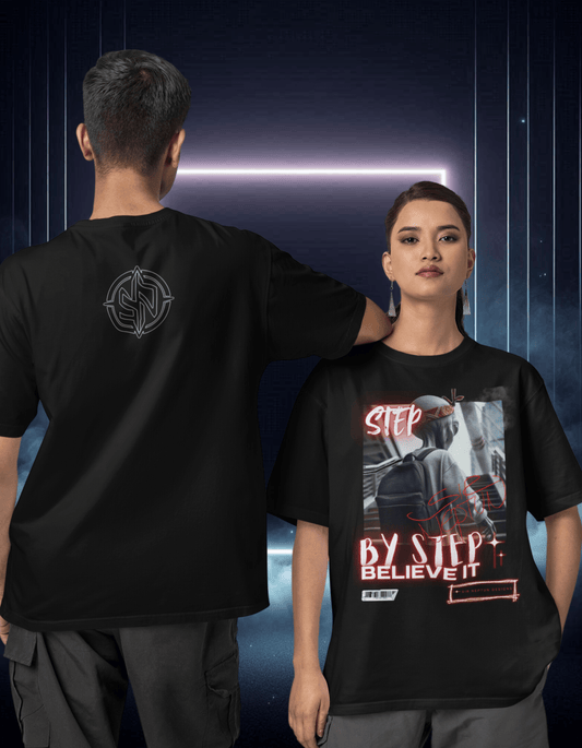 OVERSIZED T-SHIRT- Step by Step believe it